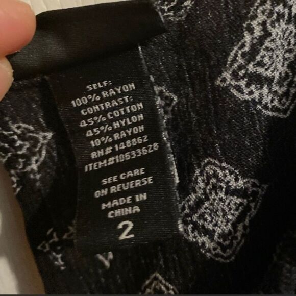 TORRID black boho DIAMOND PRINT GAUZE LACE BABYDOLL‎ TOP - Picture 4 of 6